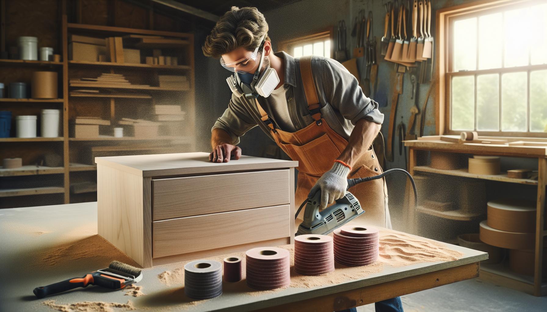 how to sand cabinets for painting